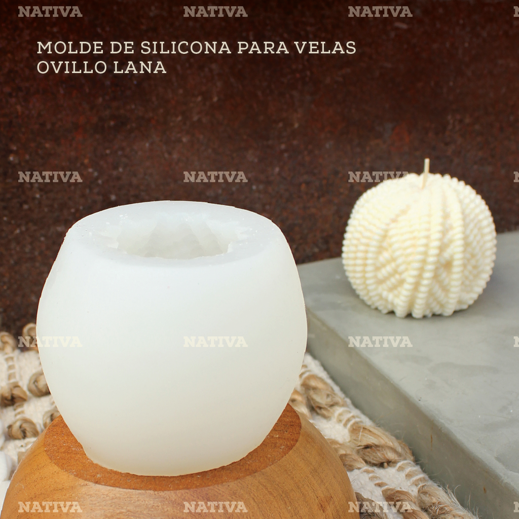 La Casa del Artesano-Molde de silicona para velas y resina modelo Ovillo de  lana de 60mms