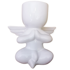 Maceta cerámica Ángel blanco