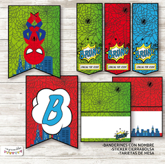 Kit imprimible Hombre Araña Comic - Imprimibles