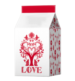 Set imprimible de Cajas, tags y bolsa LOVE en rojo - comprar online