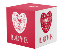 Set imprimible de Cajas, tags y bolsa LOVE en rojo - tienda online