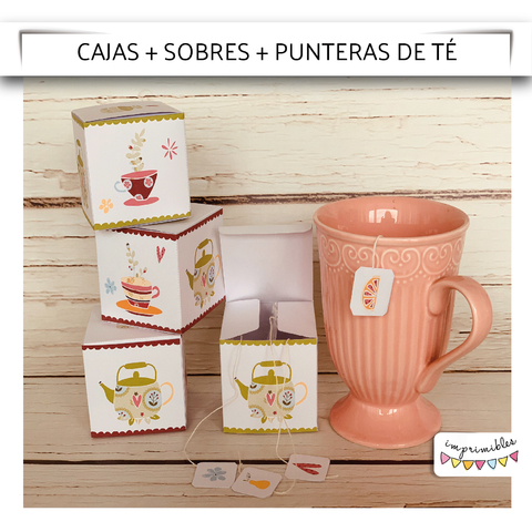 Cajas, sobres y punteras de Té con teteras