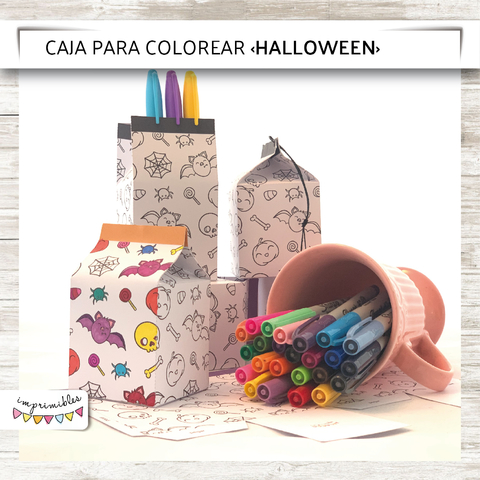 Caja Halloween para colorear