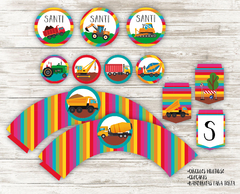 Kit imprimible Camiones Multicolor - comprar online