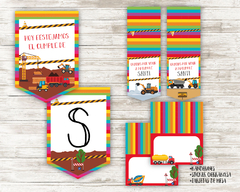 Kit imprimible Camiones Multicolor - tienda online