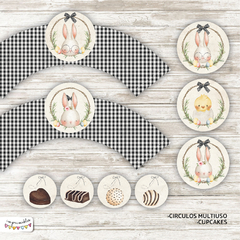 Kit Imprimible Desayuno Conejo de Pascuas acuarela - comprar online