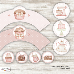 Kit Imprimible Desayuno Pastelería en rosa - comprar online
