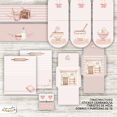 Kit Imprimible Desayuno Pastelería en rosa en internet