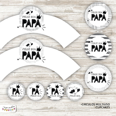 Kit Imprimible Desayuno Día del padre en BLANCO y NEGRO - comprar online