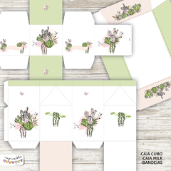 Kit imprimible Desayuno Cactus en rosa - Imprimibles