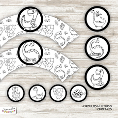 Kit Imprimible Desayuno Dinosaurios Para Colorear - comprar online