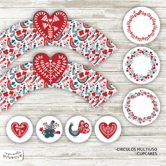 Kit Imprimible Desayuno Nórdico en rojo - comprar online