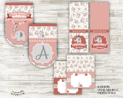Kit Imprimible Elefantitos en rosa - Imprimibles