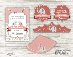 Kit Imprimible Elefantitos en rosa - tienda online