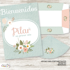 Kit Imprimible Flores Nórdicas en verde - tienda online