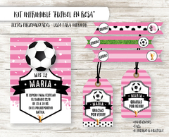 Kit imprimible Futbol en rosa