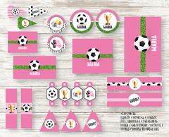 Kit imprimible Futbol en rosa en internet