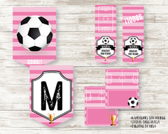 Kit imprimible Futbol en rosa - Imprimibles