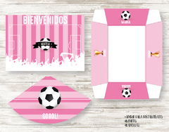Kit imprimible Futbol en rosa - tienda online