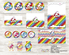 Kit imprimible Unicornios y arco iris en internet