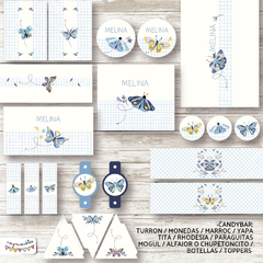 Kit imprimible Mariposas en celeste en internet