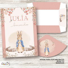 Kit imprimible Peter Rabbit en rosa - tienda online