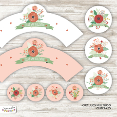 Kit Imprimible Desayuno San Valentín con flores - comprar online