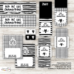 Kit Imprimible Desayuno San Valentín Blanco y Negro en internet