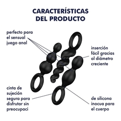 SATISFYER SILICONE PLUGS BOOTY CALL BLACK - tienda online