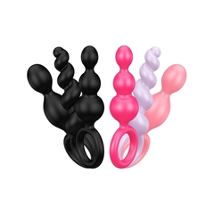 SATISFYER SILICONE PLUGS BOOTY CALL BLACK