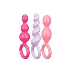 SATISFYER SILICONE PLUGS BOOTY CALL COLOURS - tienda online