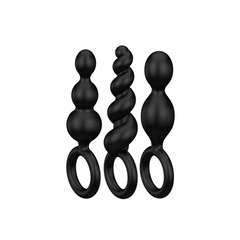 SATISFYER SILICONE PLUGS BOOTY CALL BLACK