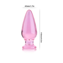 Plug anal de vidrio color rosa 