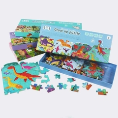 Puzzle 4 en 1: Dinosaurios