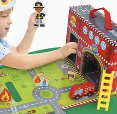 Maleta de juegos estación de bomberos + pista - comprar online