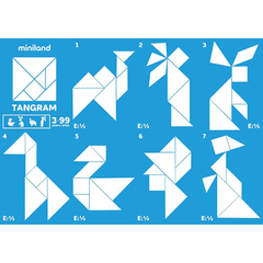 Set de 12 tangramas plasticos. 84 piezas en internet