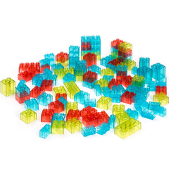 Barril con 100 bloques traslucidos encajables - comprar online