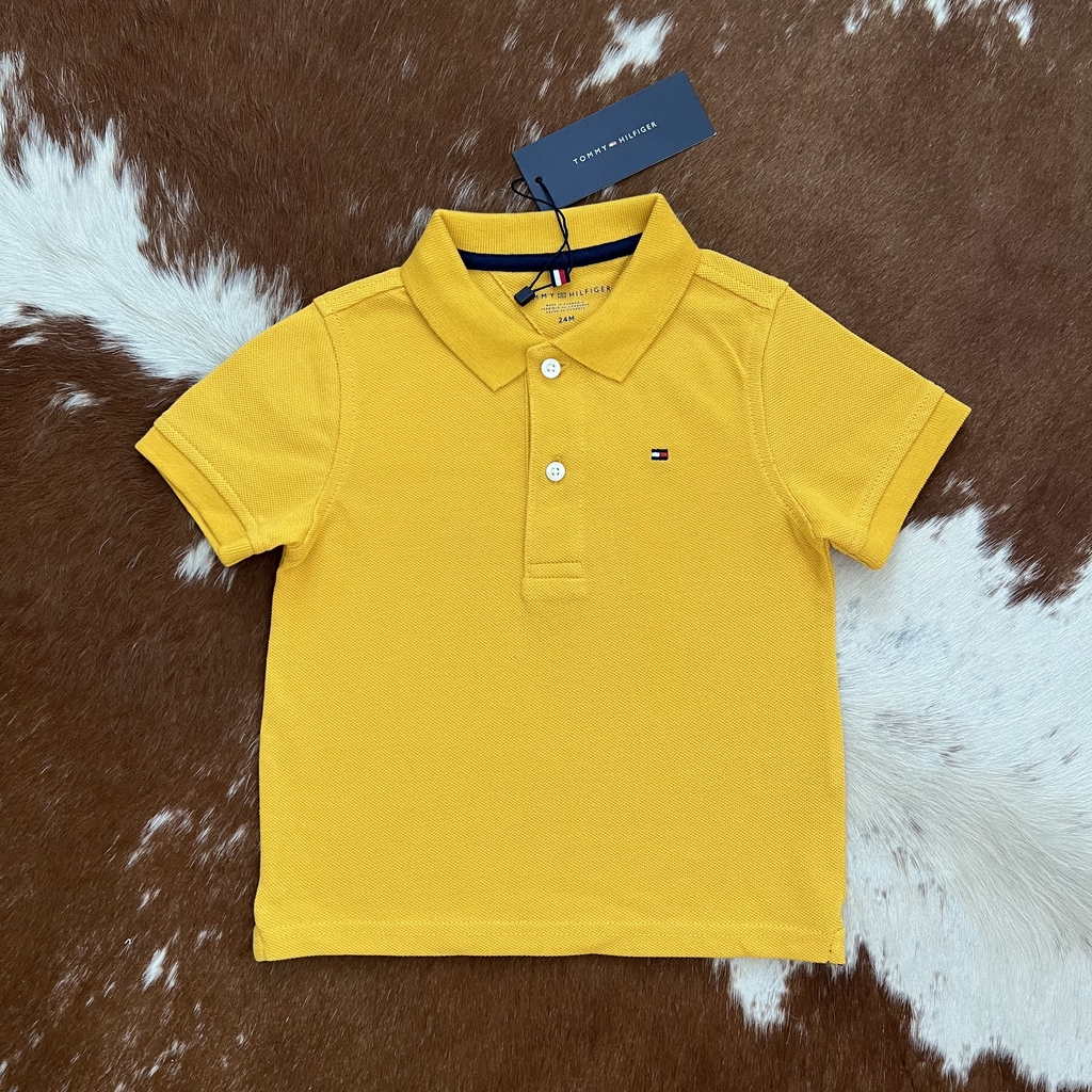 Camisa Polo Tommy Hilfiger Amarela - mimoandbaby