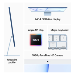 Apple 24" iMac with M1 Chip 8-core CPU 7-core GPU 256gb SSD 8gb memory - comprar online