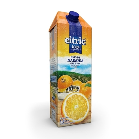 Jugo 100% Exprimido Naranja CON PULPA x 1500 ml - CITRIC