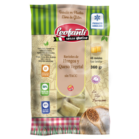 Ravioles de Hongos y Queso Vegetal x 360 gr - LEOFANTI