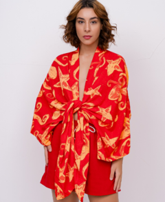 Kimono Estrelas - Vermelho - comprar online