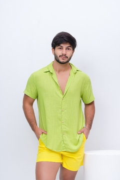 Camisa Viscolinho Verde Abacate