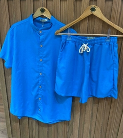 Camisa Gola Padre Azul Celeste