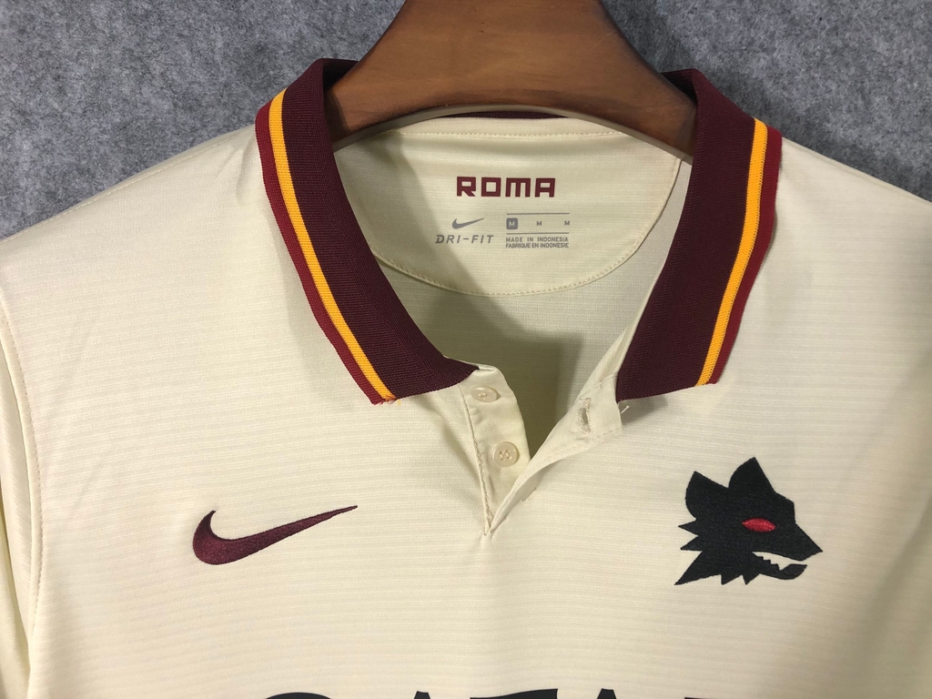 Camisa Roma 20 21 Nike Torcedor Masculina Bege e Vermelha