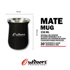 MATE OUTDOORS ACERO INOX INOXIDABLE 236ML NEGRO - comprar online