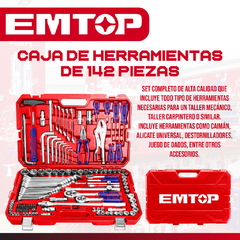 JUEGO HERRAMIENTAS EMTOP INDUSTRIAL 142 PIEZAS - comprar online