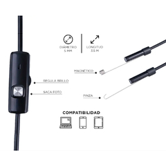 CAMARA BOROSCOPICA GADNIC PARA CELULAR IMPERMEABLE 3.5M DE CABLE - tienda online