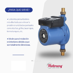 BOMBA PRESURIZADORA MOTORARG TIP 2 HASTA 3 CONSUMOS - TANQUE ELEVADO - comprar online