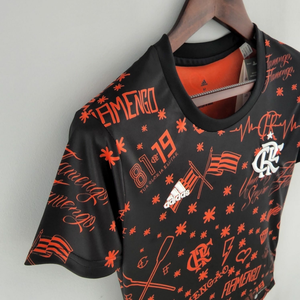 Camisa Flamengo Pré-Jogo 2022/2023 – Preta e Vermelha – Feminina (Pronta  Entrega) – Tamanho P – KS Sports – Camisas de Times e Seleções